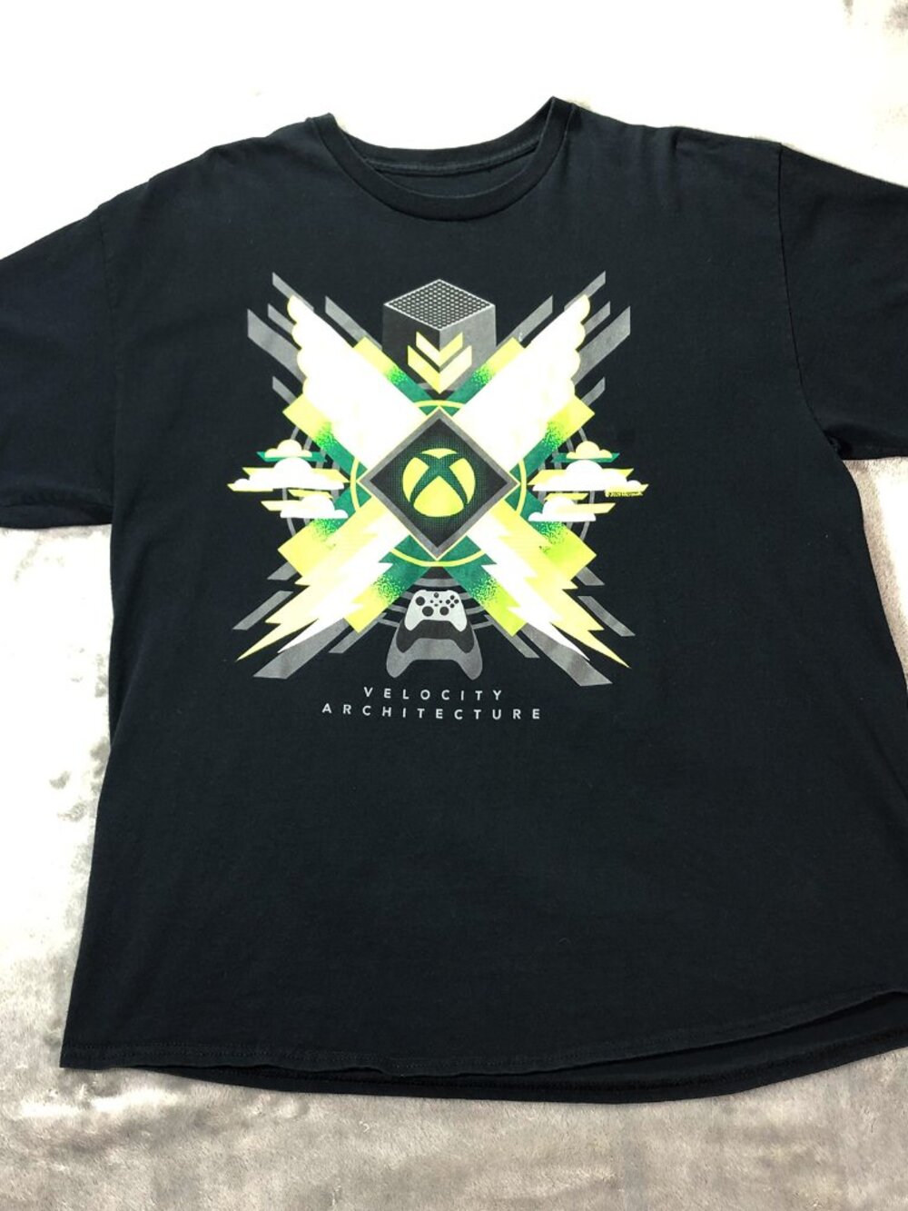 XBOX Velocity Architecture T Shirt - Sz XL - Black Tee Video Game - Gamer Wear